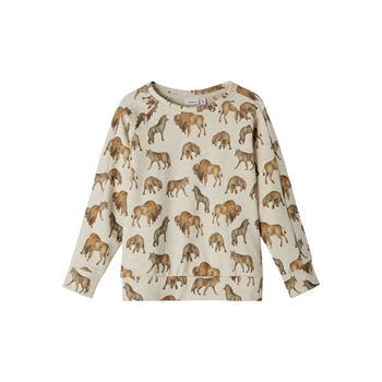 Name it - Kayden sweatshirt m. ulve/bison - Peyote melange